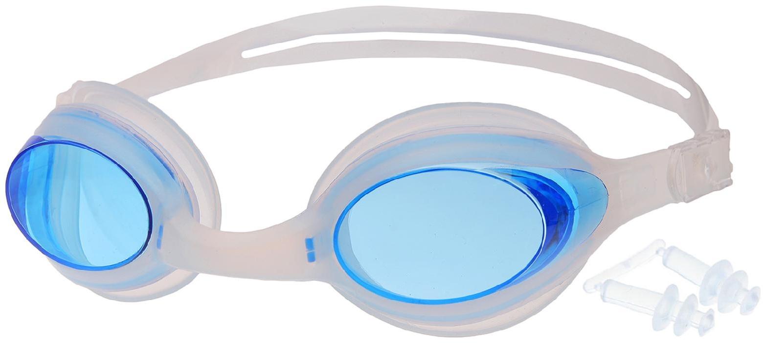 Очки для плавания взрослые + беруши, цвета микс