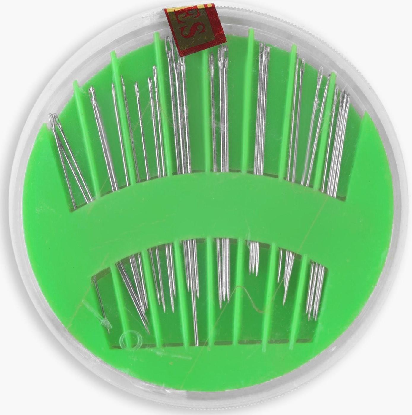 Иглы швейные в пластиковой коробочке, 24 шт, цвет МИКС