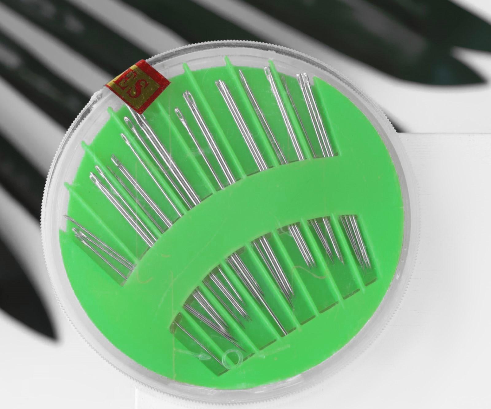 Иглы швейные в пластиковой коробочке, 24 шт, цвет МИКС