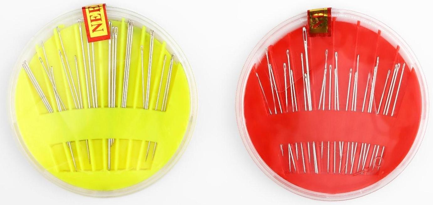 Иглы швейные в пластиковой коробочке, 24 шт, цвет МИКС