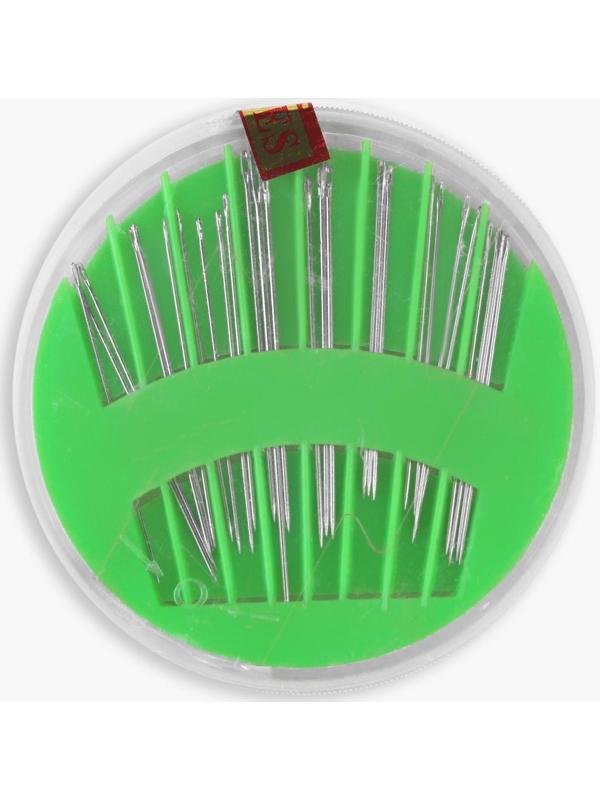 Иглы швейные в пластиковой коробочке, 24 шт, цвет МИКС