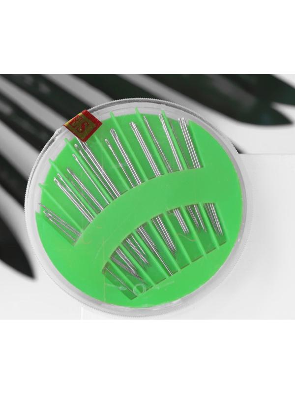 Иглы швейные в пластиковой коробочке, 24 шт, цвет МИКС