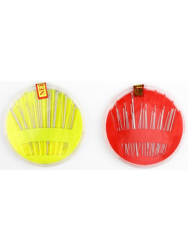 Иглы швейные в пластиковой коробочке, 24 шт, цвет МИКС