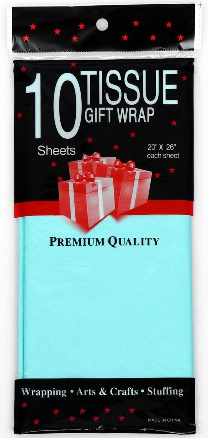 Бумага тишью, двухсторонняя, голубая, 50 х 65 см