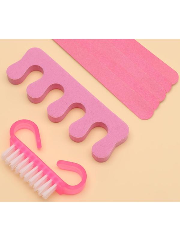 Набор для педикюра, 10 предметов, на блистере, цвет МИКС