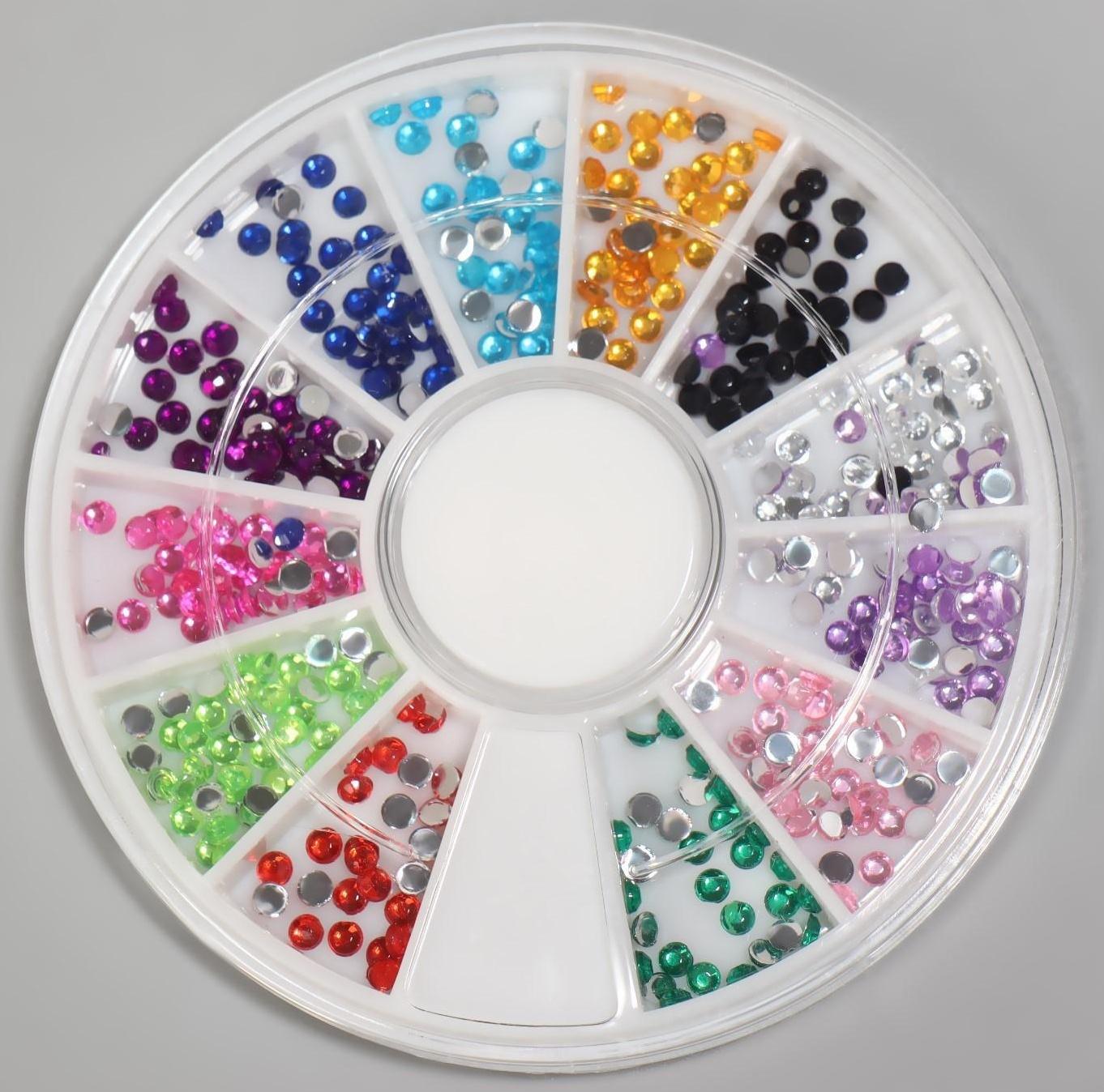 Стразы для декора, 2 мм, разноцветный