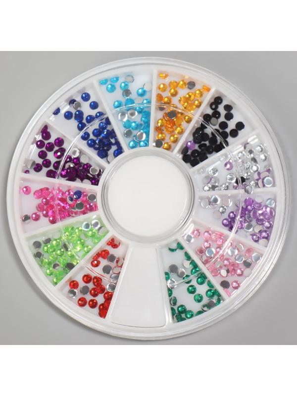 Стразы для декора, 2 мм, разноцветный