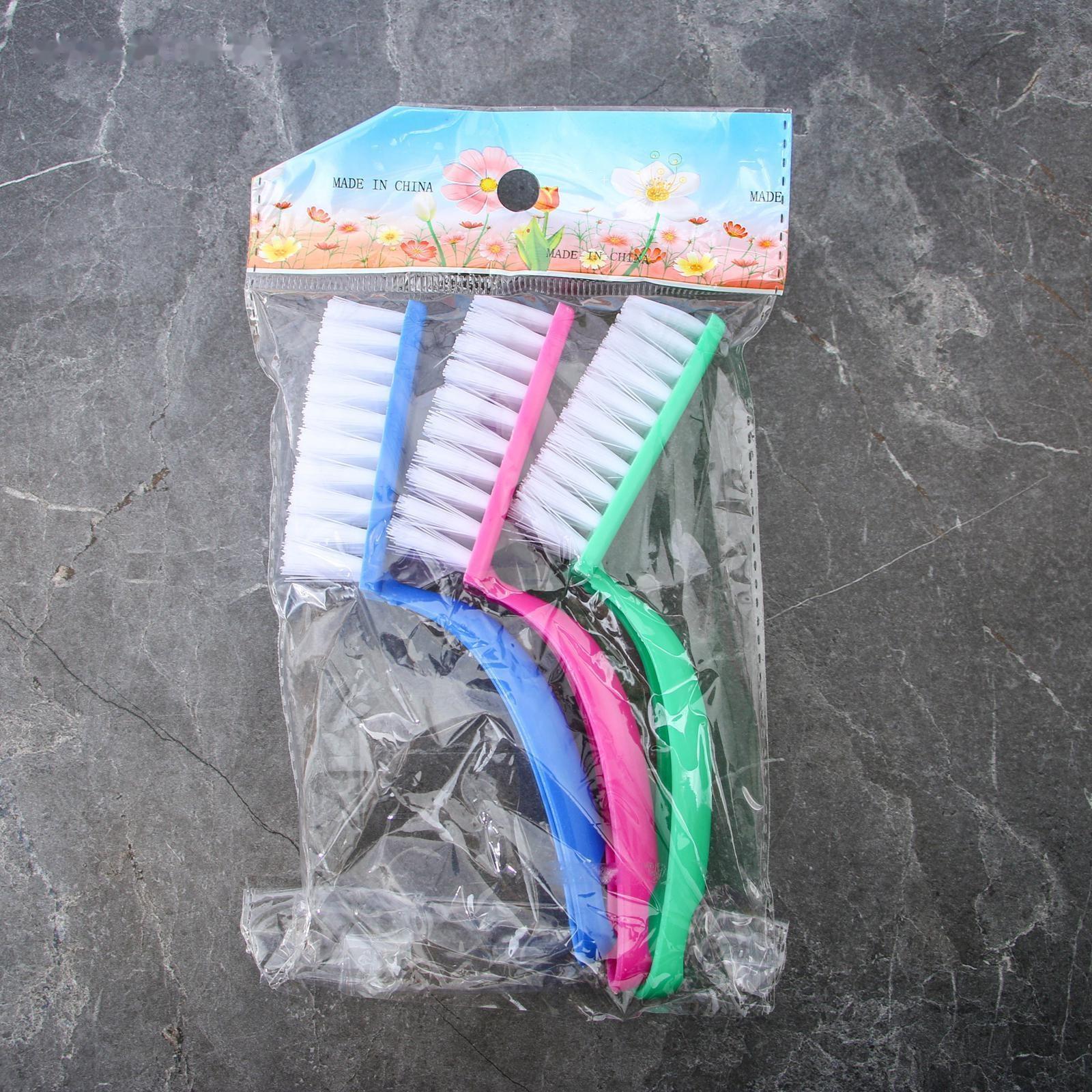 Набор щёток с изогнутой удлинённой ручкой Доляна, 15 см, 3 шт