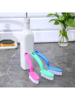 Набор щёток с изогнутой удлинённой ручкой Доляна, 15 см, 3 шт