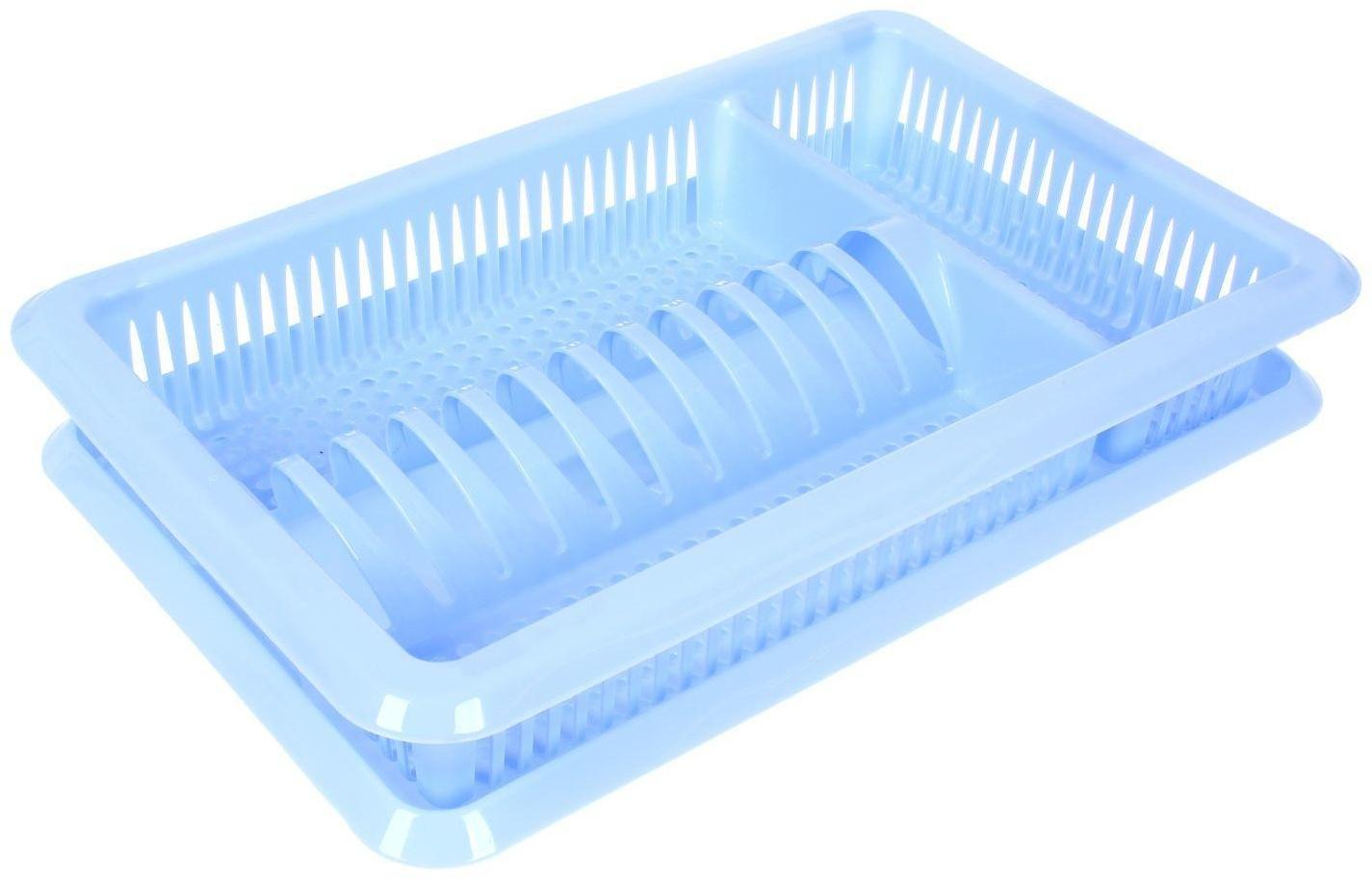 Сушилка для посуды с поддоном «Лилия», 48×30,5×8,5 см, цвет МИКС