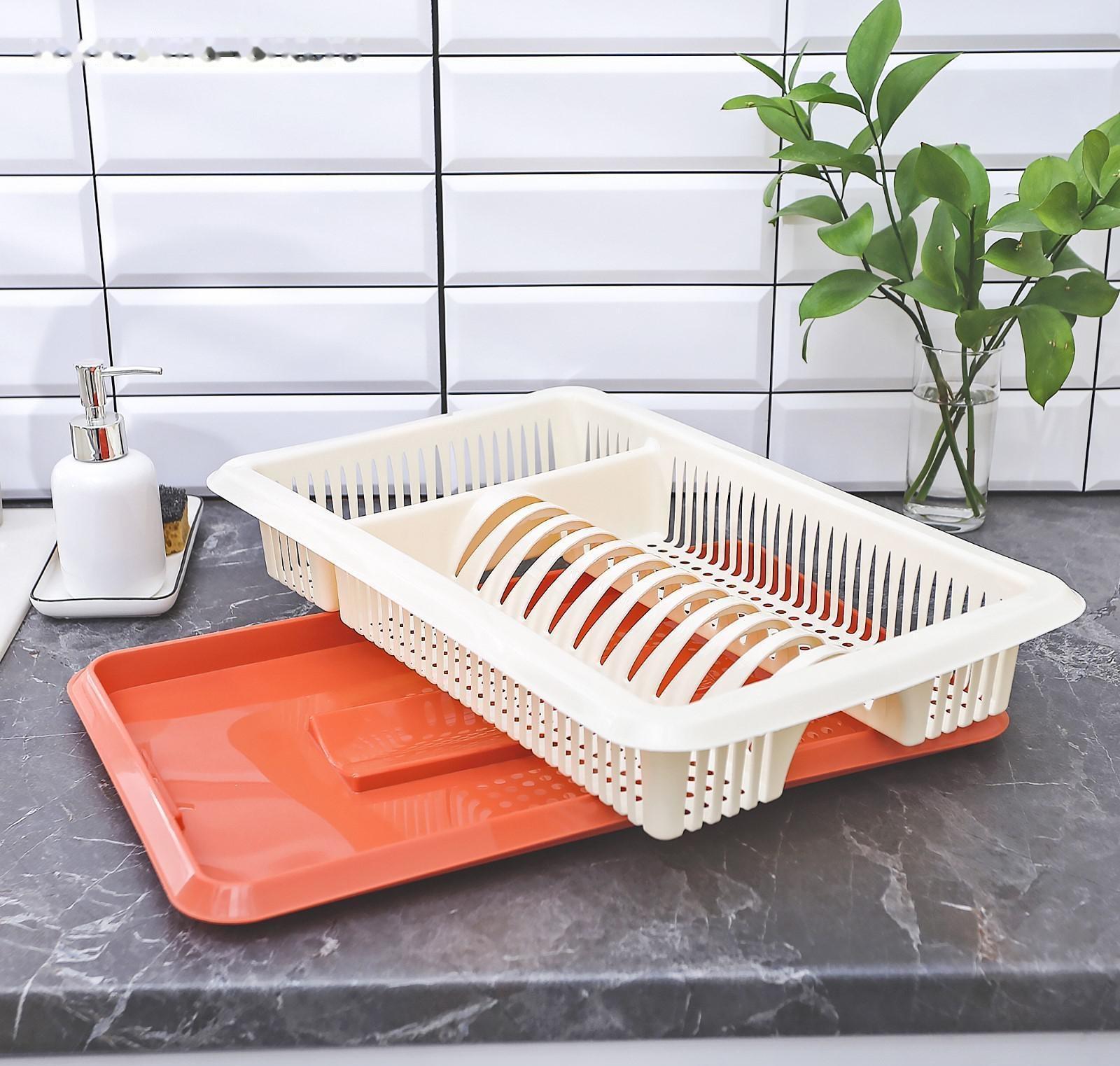 Сушилка для посуды с поддоном «Лилия», 48×30,5×8,5 см, цвет МИКС