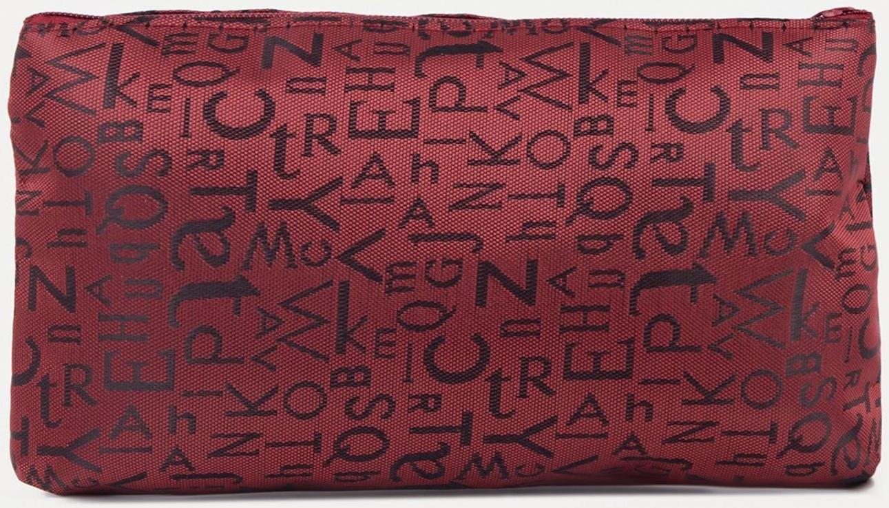 Косметичка на молнии, цвет бордовый