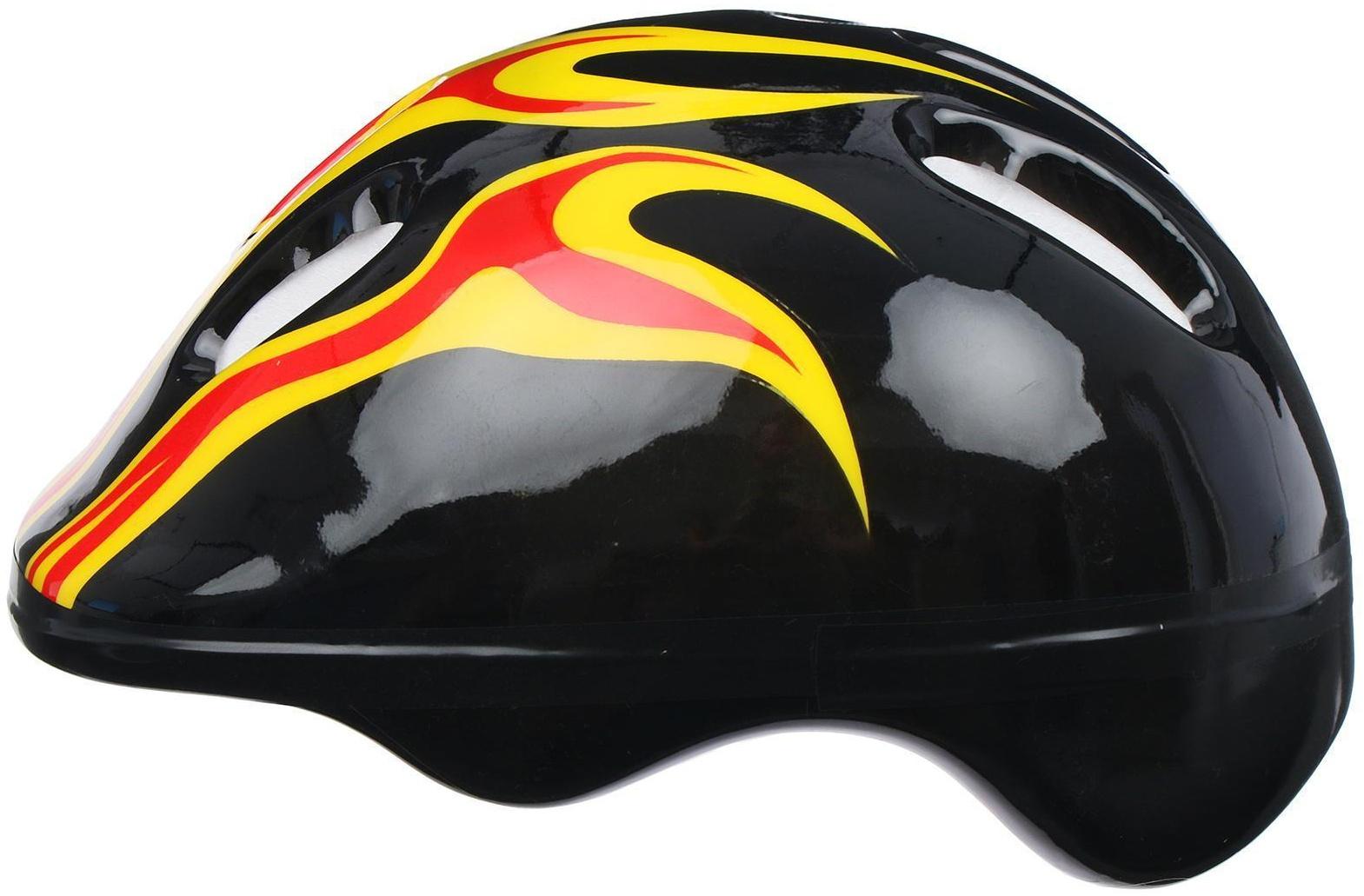 Шлем защитный детский OT-H6, обхват 52-54 см, цвет чёрный