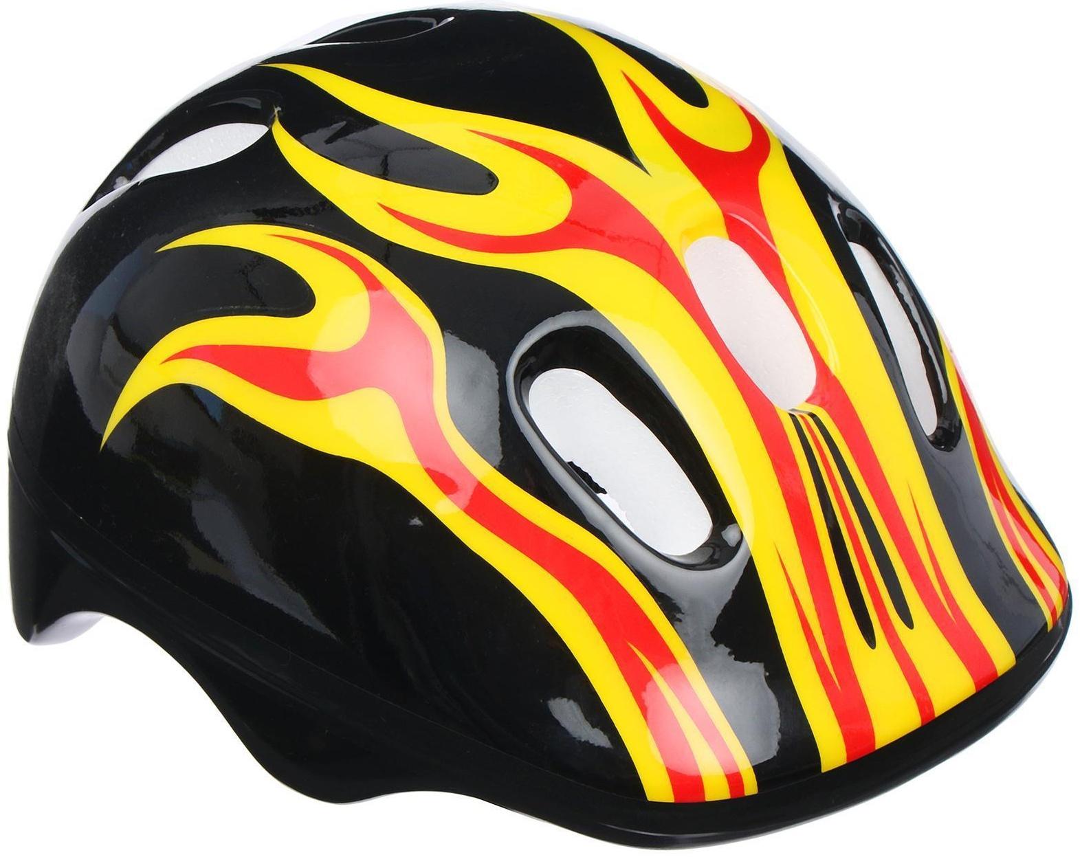 Шлем защитный детский OT-H6, обхват 52-54 см, цвет чёрный