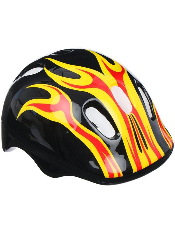 Шлем защитный детский OT-H6, обхват 52-54 см, цвет чёрный