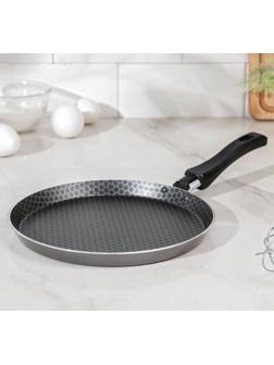 Сковорода блинная Discovery, d=22 см, пластиковая ручка, антипригарное покрытие, цвет серый