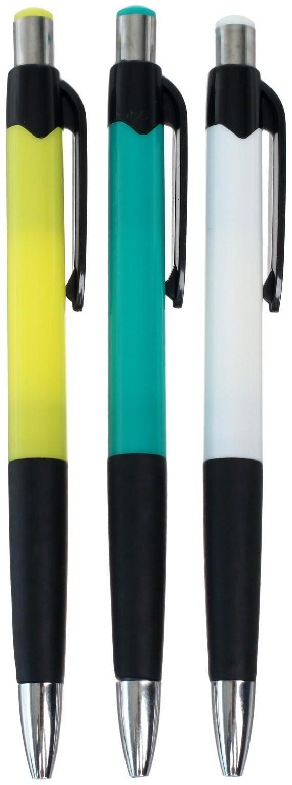 Ручка шариковая Calligrata, автоматическая, 0.5 мм, с резиновым держателем, стержень синий, МИКС