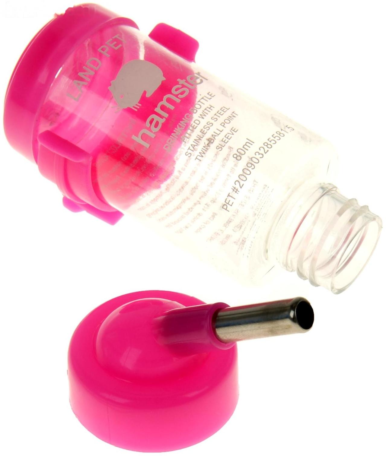 Поилка для грызунов 80 мл, 9 Х 4,5 см, микс цветов