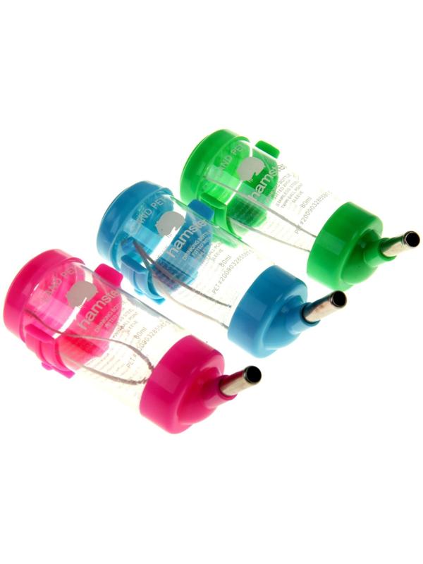 Поилка для грызунов 80 мл, 9 Х 4,5 см, микс цветов