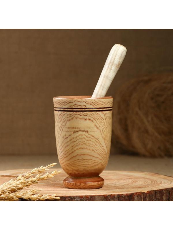 Набор: ступка с пестиком, ясень , 13 см, МИКС