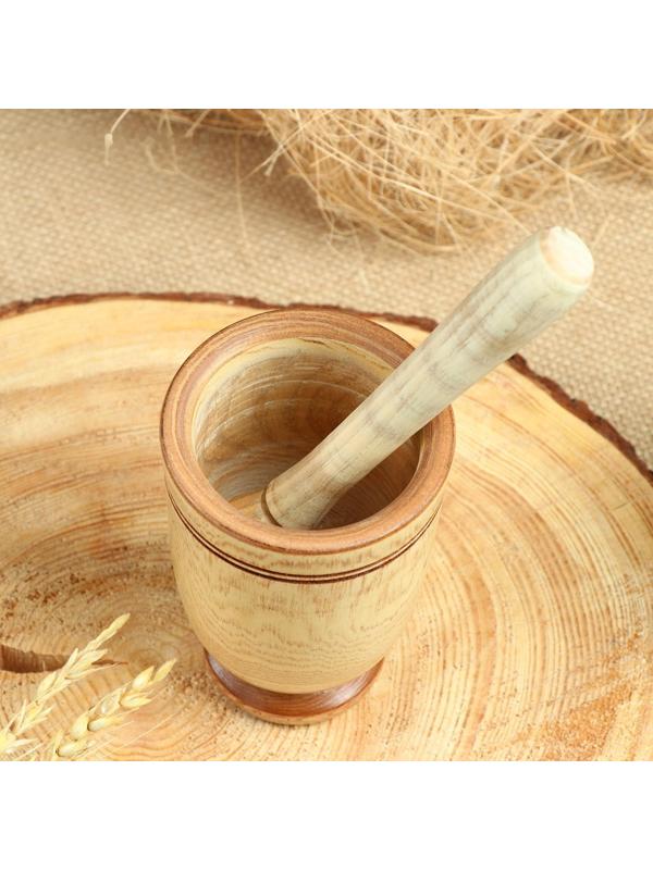 Набор: ступка с пестиком, ясень , 13 см, МИКС