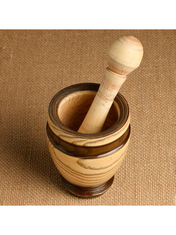 Набор: ступка с пестиком, ясень , 13 см, МИКС