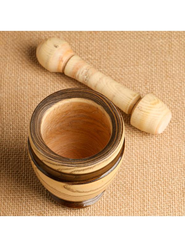 Набор: ступка с пестиком, ясень , 13 см, МИКС