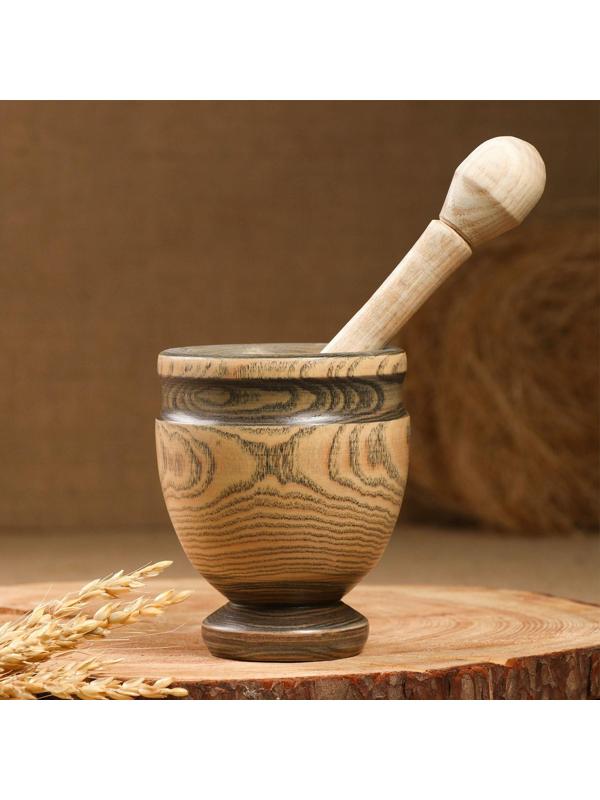 Набор: ступка с пестиком, ясень , 13 см, МИКС