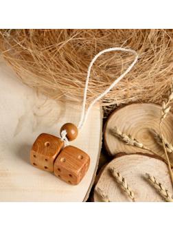 Подвеска в автомобиль «Кубики», 2,5- 3см, можжевельник