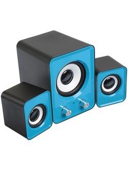 Компьютерные колонки 2.1 LuazON LPCK-02, 2x3Вт, сабвуфер 5Вт, 80дБ, Jack 3.5, USB, синяя