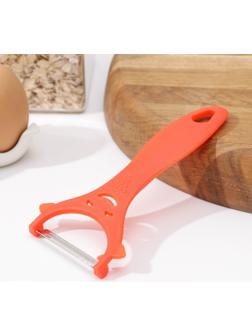 Овощечистка Доляна «Смайлик», 15 см, цвет МИКС