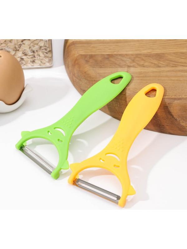 Овощечистка Доляна «Смайлик», 15 см, цвет МИКС