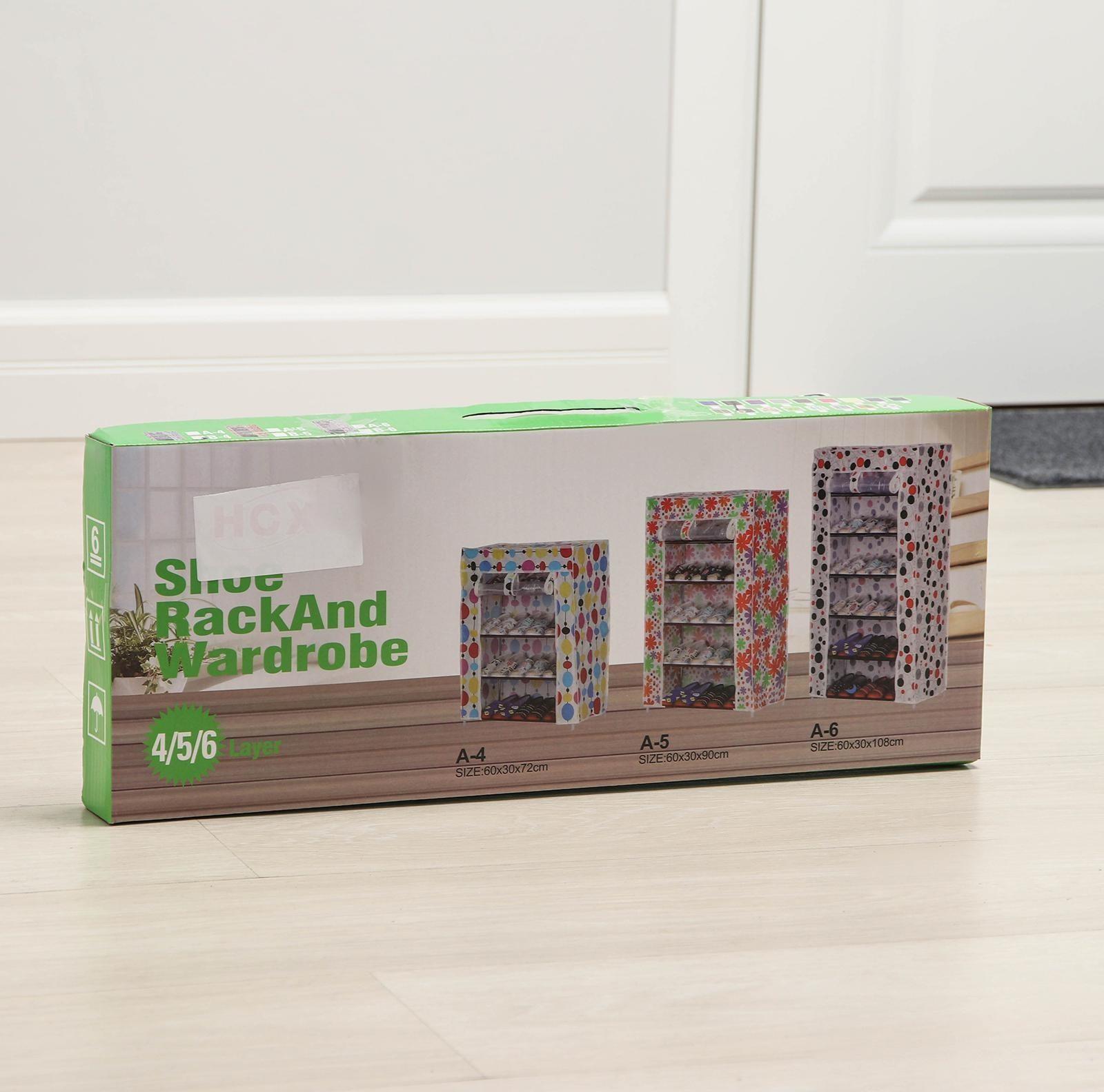 Обувница, 4 яруса, 60×30×72 см. / цвет Микс