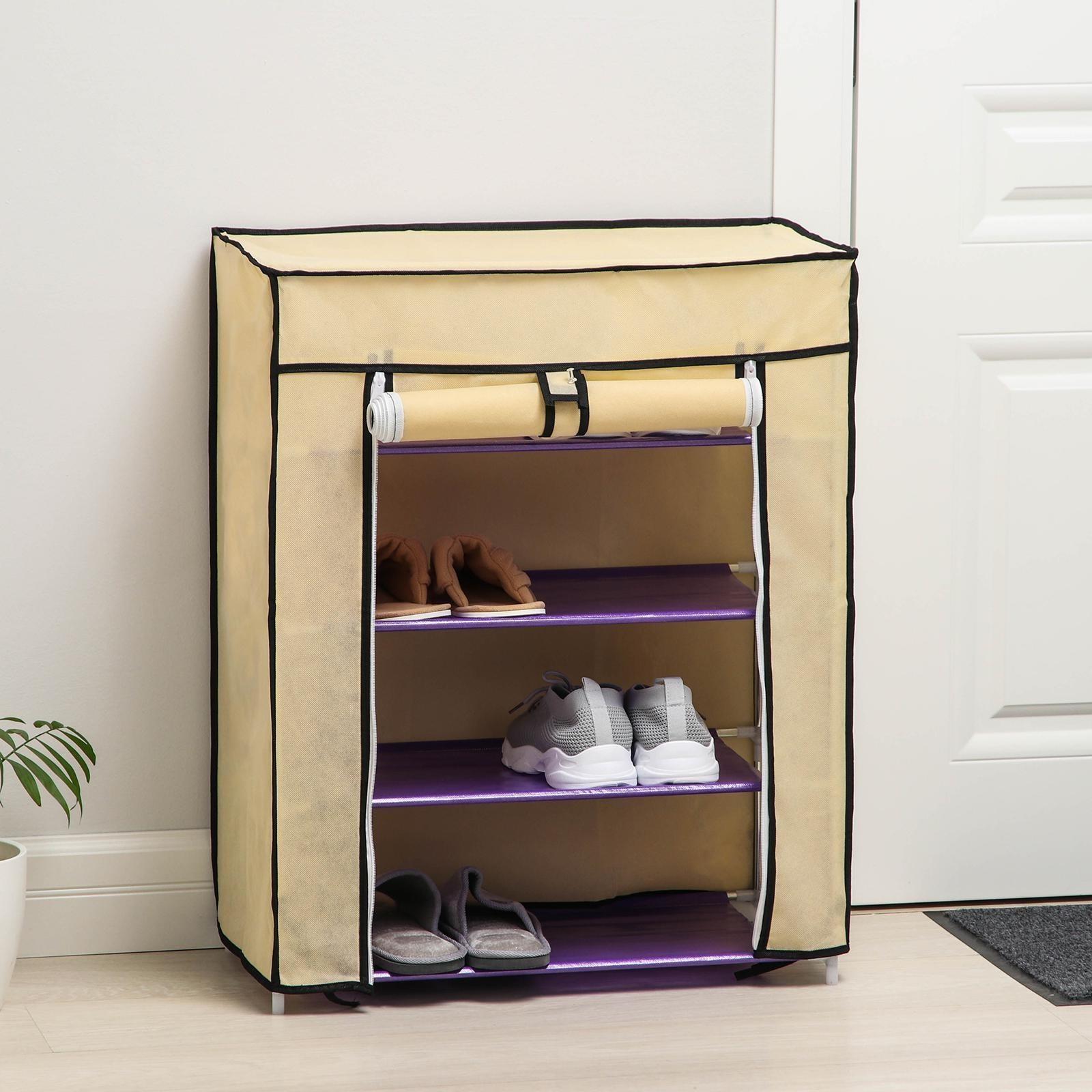 Обувница, 4 яруса, 60×30×72 см. / цвет Микс