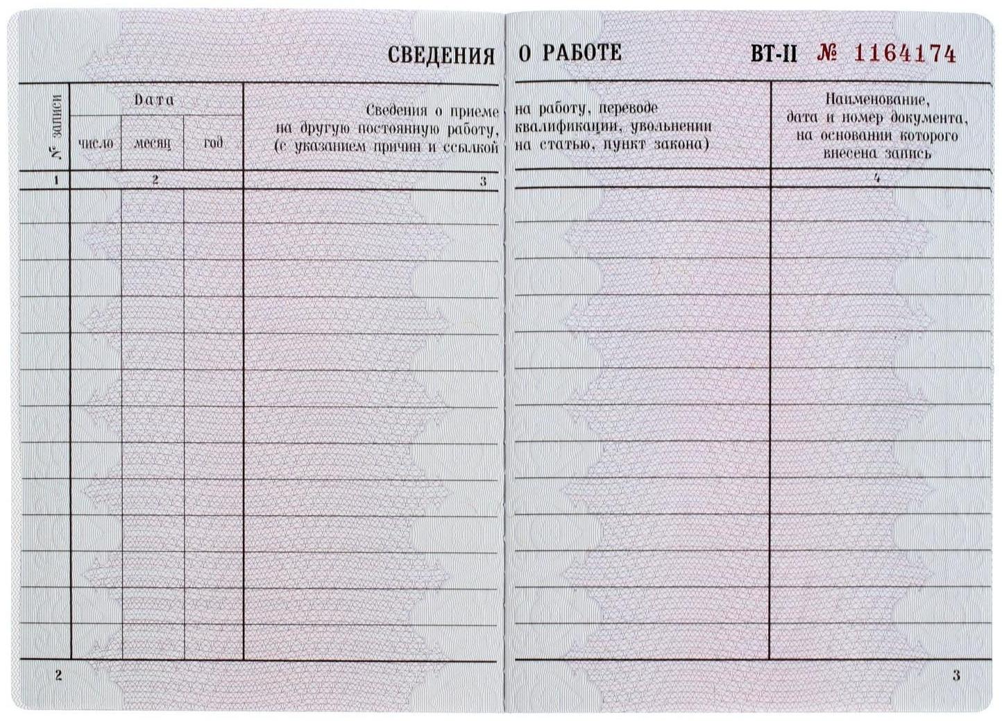 Вкладыш в трудовую книжку без голограммы