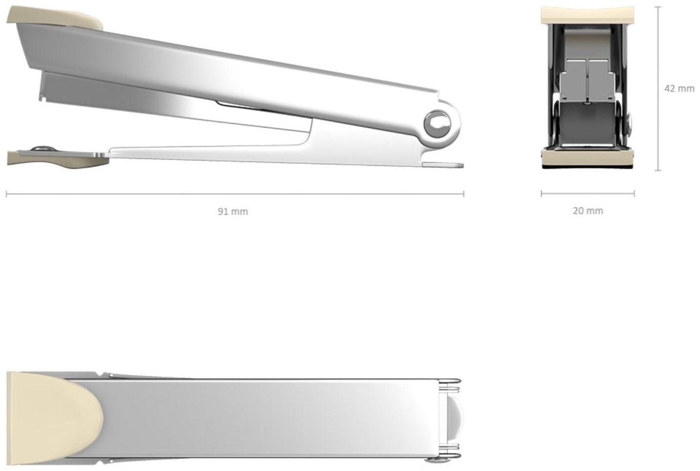 Степлер ErichKrause № 10, до 15 листов, встроенный антистеплер, серый