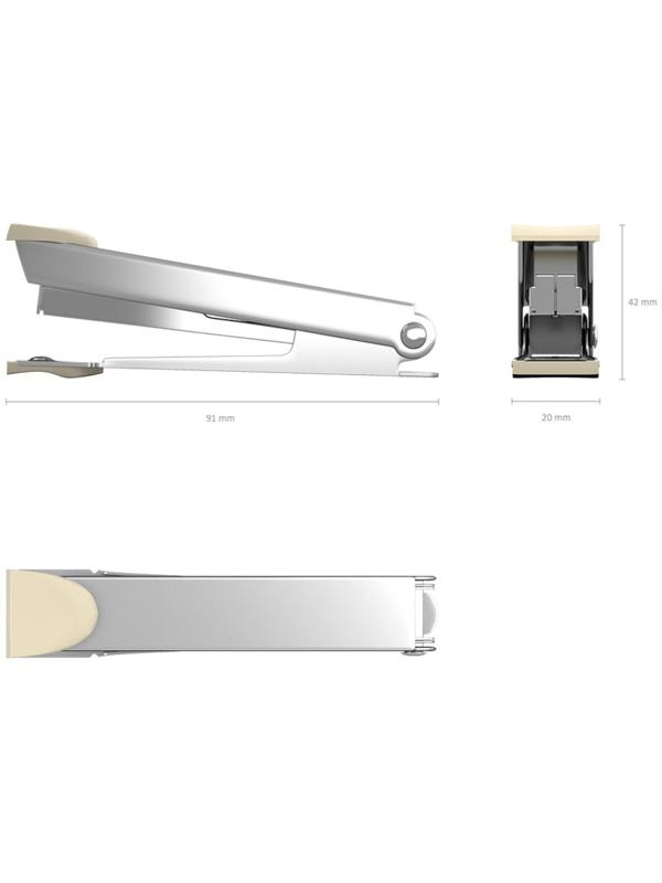 Степлер ErichKrause № 10, до 15 листов, встроенный антистеплер, серый