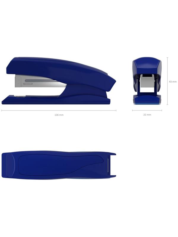 Степлер ErichKrause Elegance № 10, до 20 листов, встроенный антистеплер, МИКС