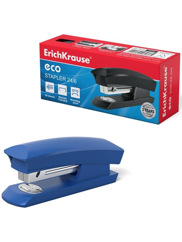 Степлер ErichKrause ECO № 24/6 и 26/6, до 30 листов, микс