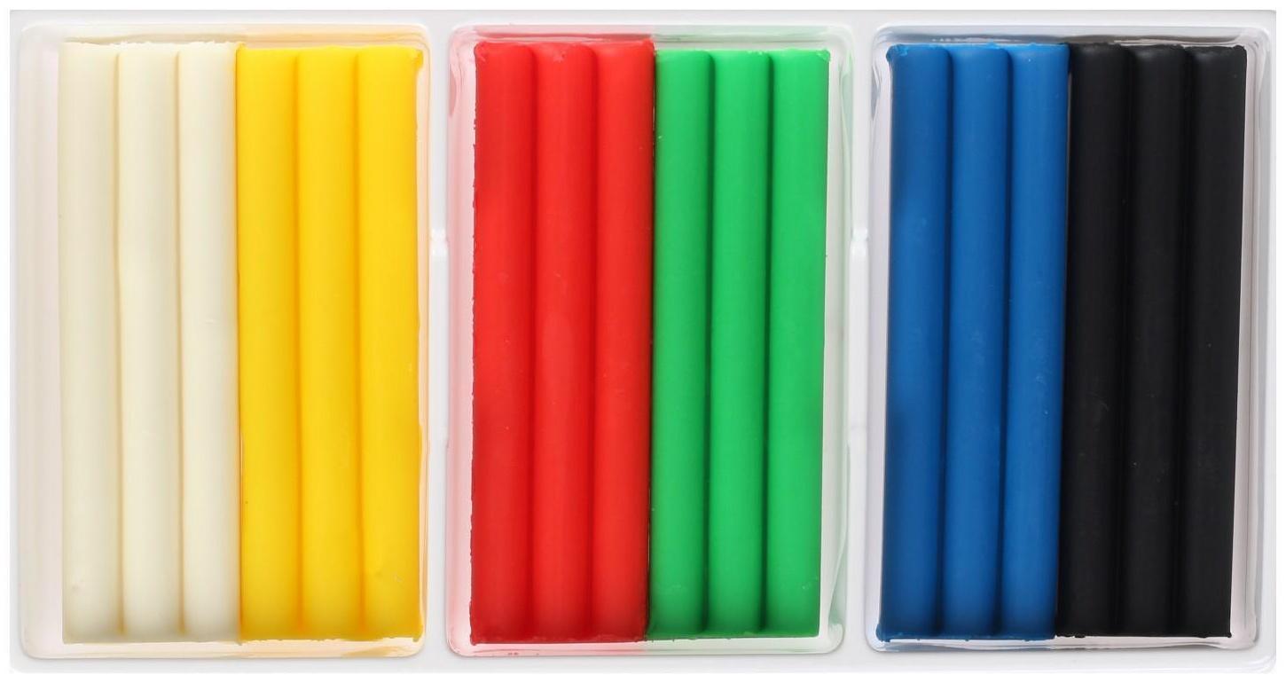 Пластилин мягкий (восковой), 6 цветов, 90 г, 