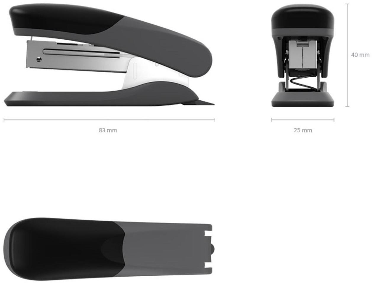 Степлер ErichKrause D1 № 10, до 20 листов, встроенный антистеплер, серый