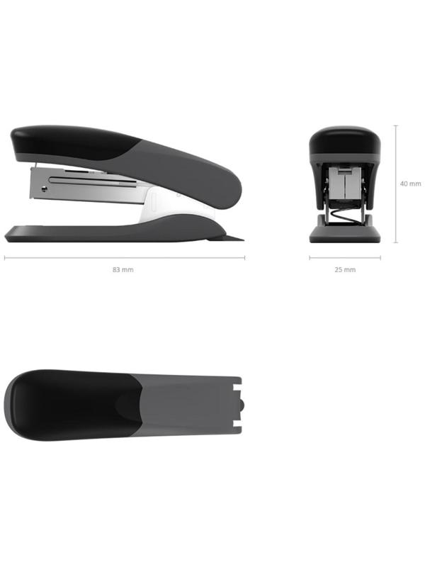Степлер ErichKrause D1 № 10, до 20 листов, встроенный антистеплер, серый