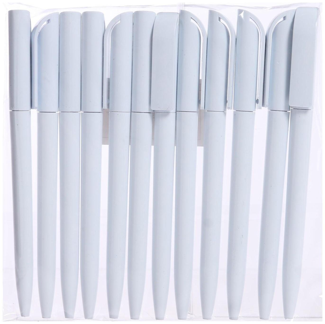 Ручка шариковая поворотная, 0.5 мм, стержень синий, белый корпус