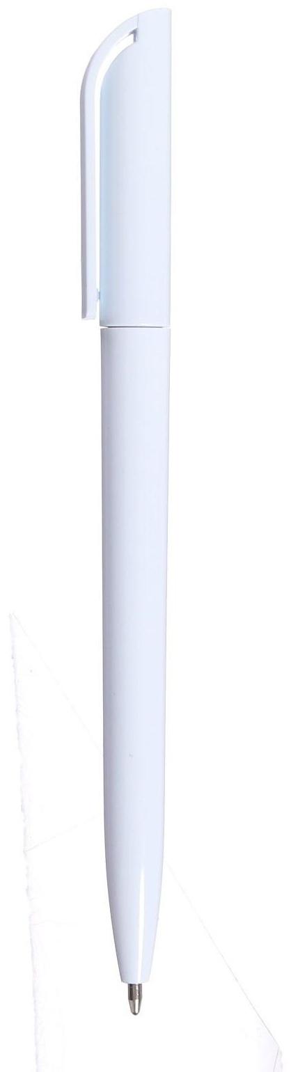 Ручка шариковая поворотная, 0.5 мм, стержень синий, белый корпус