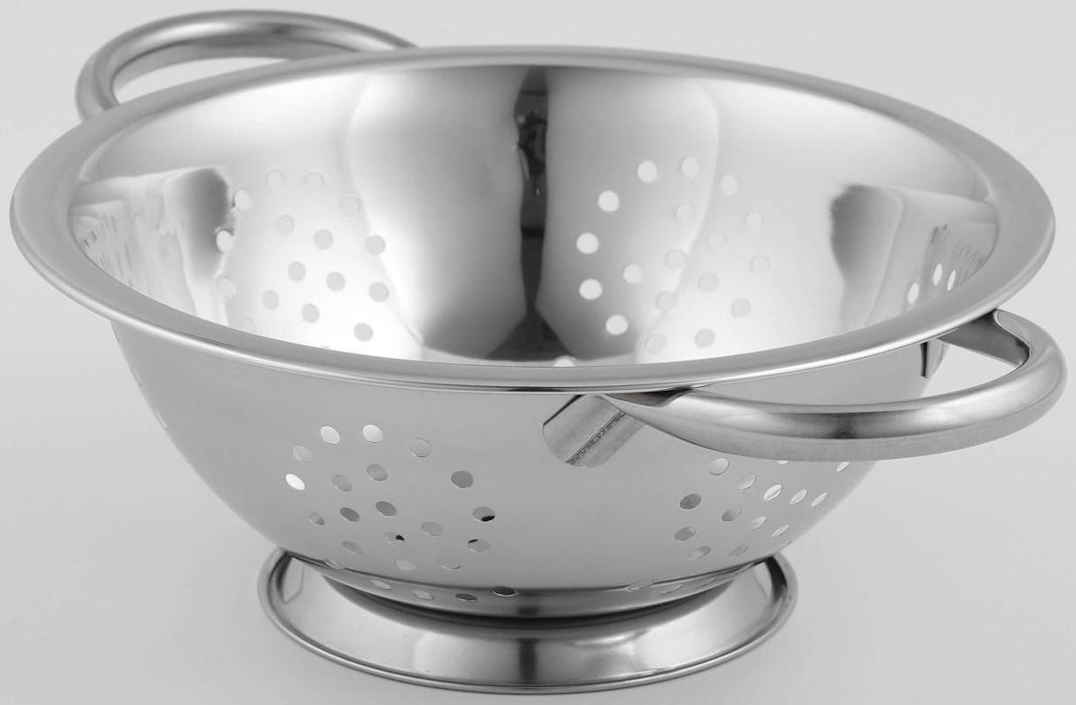 Дуршлаг из нержавеющей стали Доляна, 1,1 л, d=20 см, на ножке, две ручки