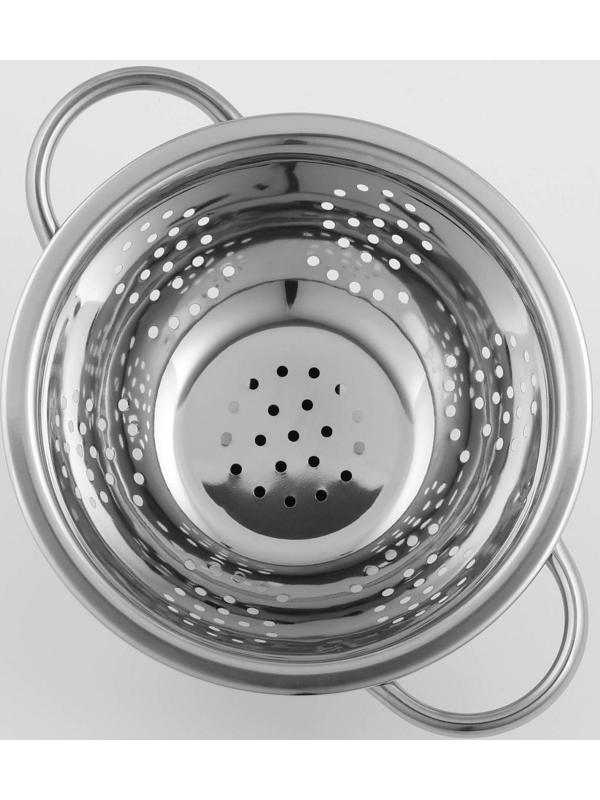 Дуршлаг из нержавеющей стали Доляна, 1,1 л, d=20 см, на ножке, две ручки