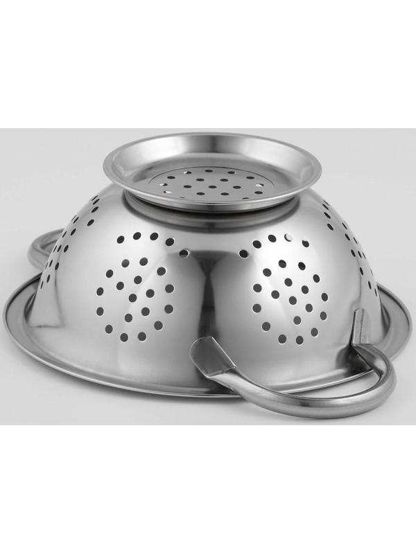 Дуршлаг из нержавеющей стали Доляна, 1,1 л, d=20 см, на ножке, две ручки