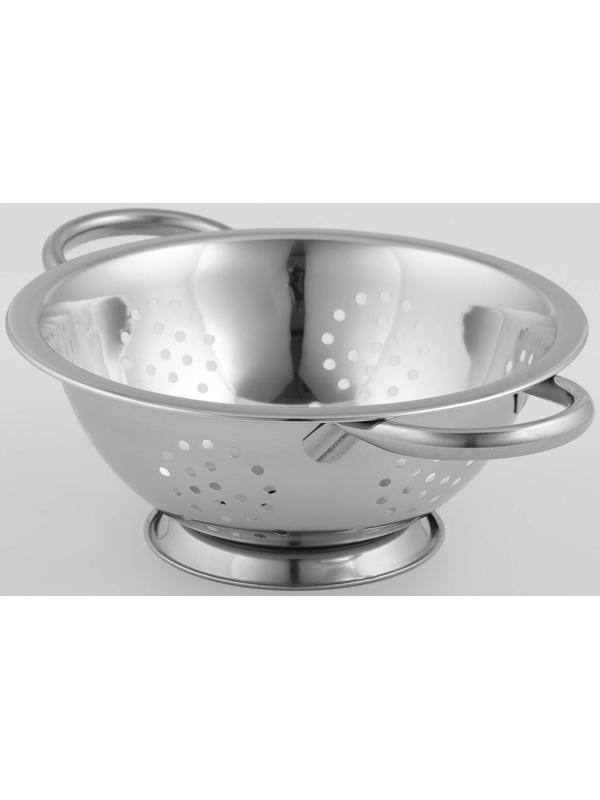 Дуршлаг из нержавеющей стали Доляна, 1,1 л, d=20 см, на ножке, две ручки