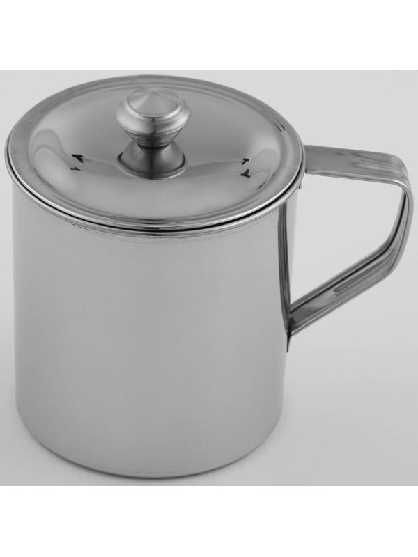 Кружка из нержавеющей стали Доляна «Тарун», 500 мл, 12×9×11 см, с крышкой