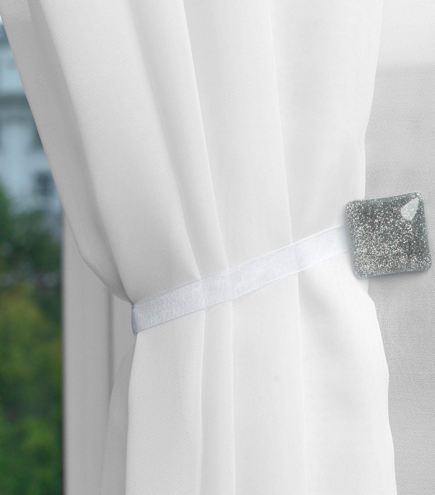 Подхват для штор «Квадрат с блёстками», 3,5 × 3,5 см, цвет серебряный